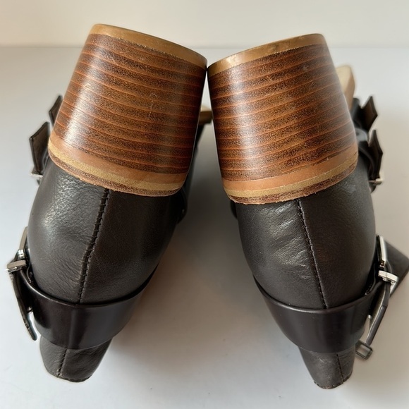 Sol Sana Genuine Leather Brown Side Zipper Three Buckle Bootie Size EU 36/US 5.5 - Picture 12 of 14